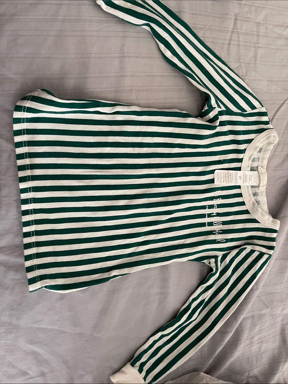 Beverly Hills hotel Green & White Striped Long-Sleeve Kids Top